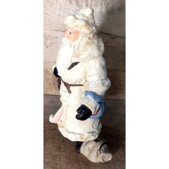 Vintage Signed ETC 87 Santa Claus Figurine 7.5 Hand-Painted Chalk - Picture 2 of 11